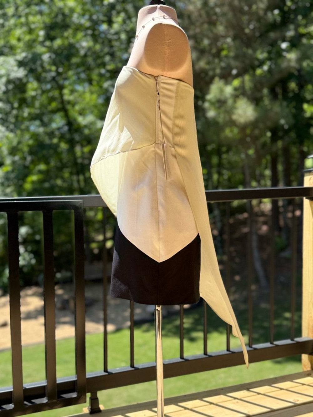 Mason Silk Strapless Mini Dress 2 NWT | Asymmetrical Colorblock Chic - Picture 10 of 13